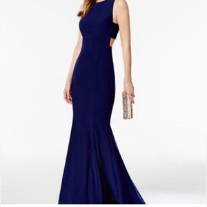High neck side cut out gown